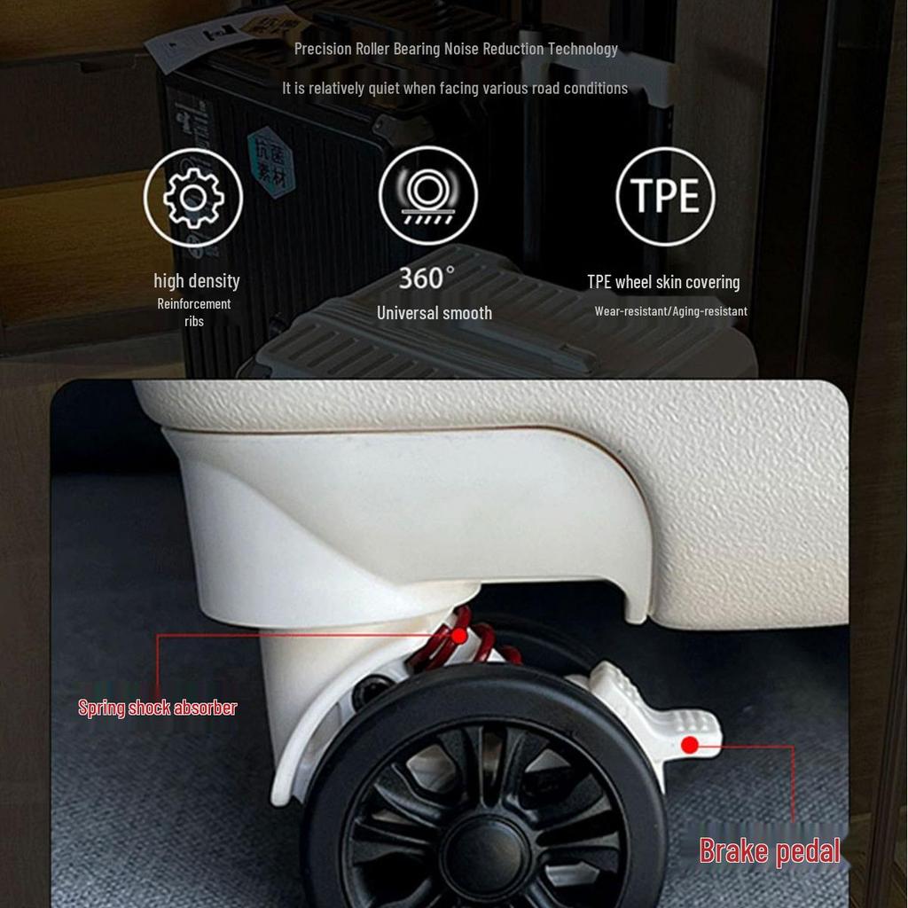 Очень большой антибактериальный чемодан-тележка с 5 колесами и кодовым замком