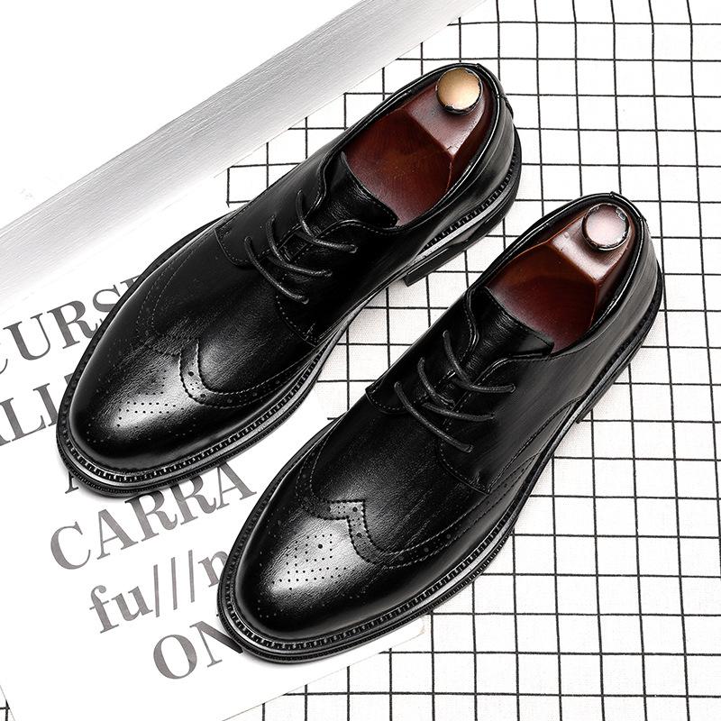 Мужские одинарные туфли модные универсальные резные повседневные кожаные туфли мужские туфли 2025 Douyin explosion 1233-G