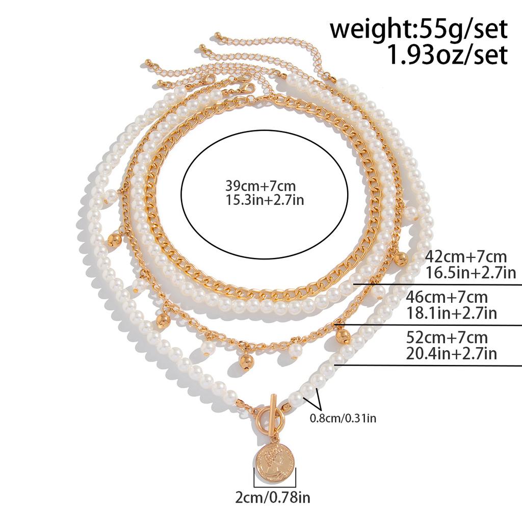 Многослойное французское элегантное ожерелье из бисера в стиле бохо, золотого цвета, металлическая мода, имитация жемчуга, ключичная цепочка на ожерелье