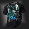 Мужская футболка с черепом и круглым вырезом, одежда, 3D-принт, уличная, повседневная, спортивная, с коротким рукавом, панк, крутой дизайнер
