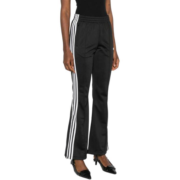Adidas Striped Logo Pattern Flared Casual Pants Women bottoms KS1403