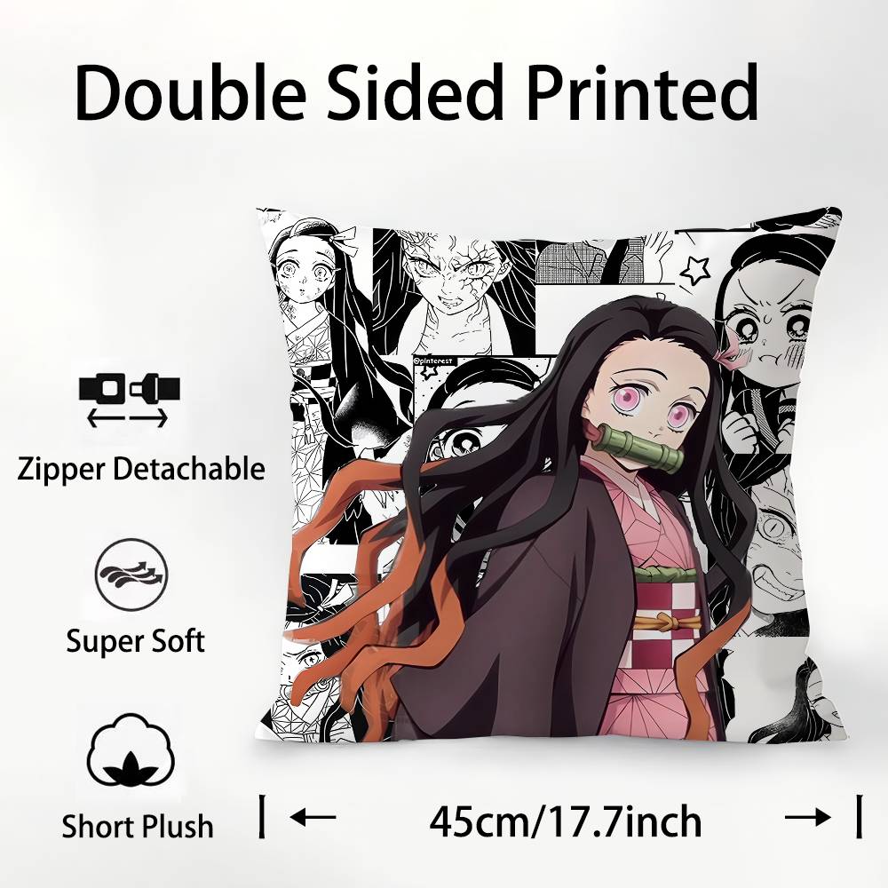 D-Демон И-Истребитель Наволочка Плюшевая Ткань Мягкая Наволочка Двусторонняя Печать Наволочка Подушка Домашние Подарки