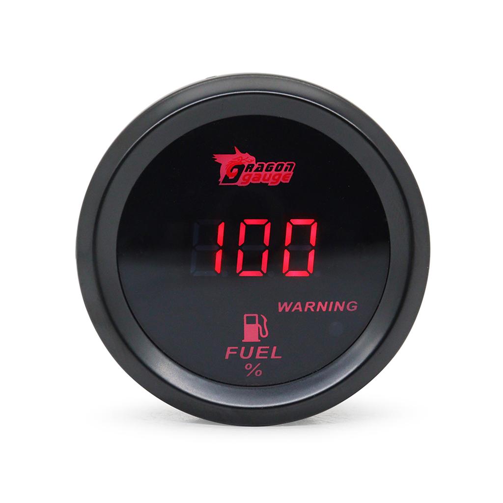 Universal 2inch 52MM Digital Display Car Fuel Level Gauge 240-33 Ohms Blue Led/Red Led 12V Fuel Level Gauge Backlit Illumination