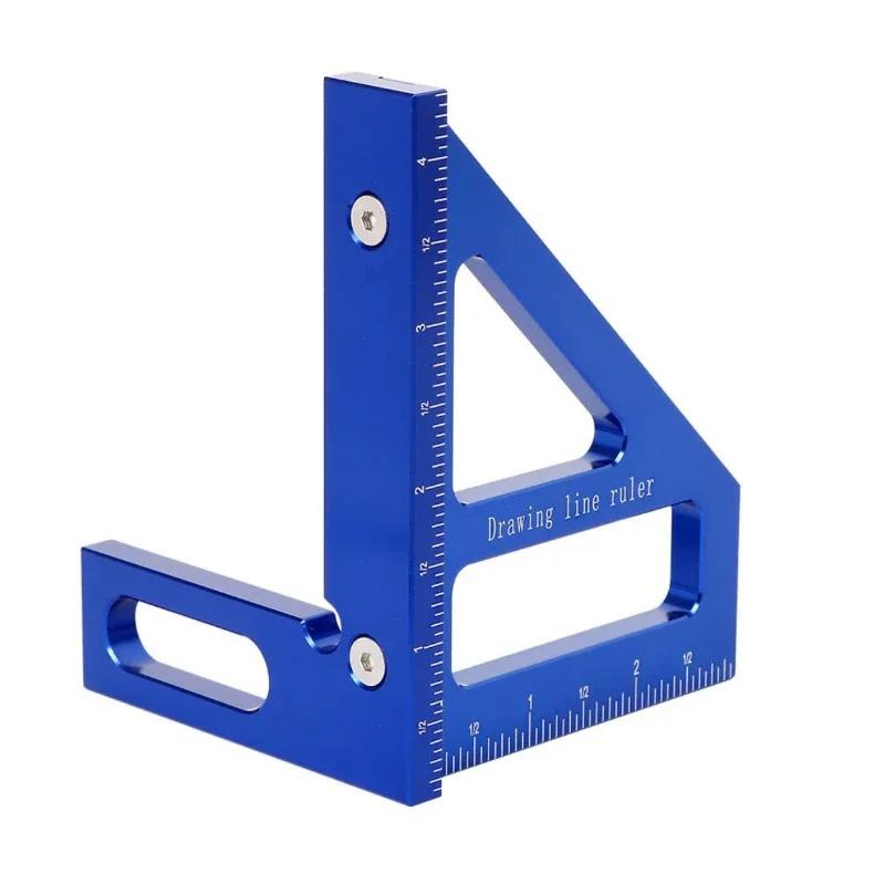 Multiangle Measuring Ruler, 45/90 Degree Aluminum Carpentry Square Conveyor, Angle Triangular Ruler Design Measuring Tool