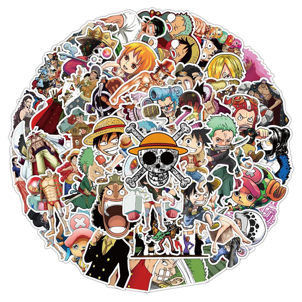 10/30/50 шт. Горячие аниме наклейки One Piece Луффи Зоро Нами Мультяшные декали Мотоцикл Телефон Шлем Ноутбук Крутая граффити наклейка Игрушка