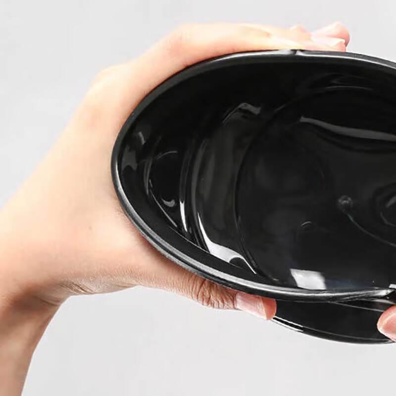 Shuhu 1500ml Round Black Disposable Food Storage Containers with Lids, 150-Pack