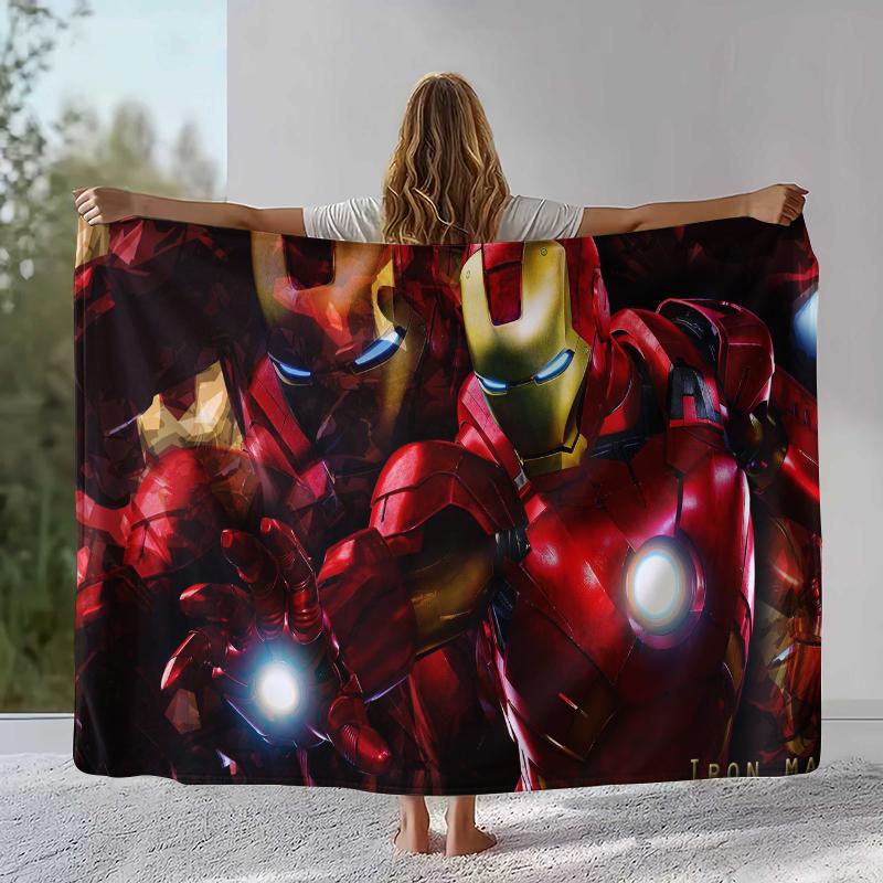 Мультяшное фланелевое одеяло Мстители Человек-паук от Marvel, Ультрамягкое теплое плюшевое покрывало для дома, спальни, кровати, дивана, офиса, пикника