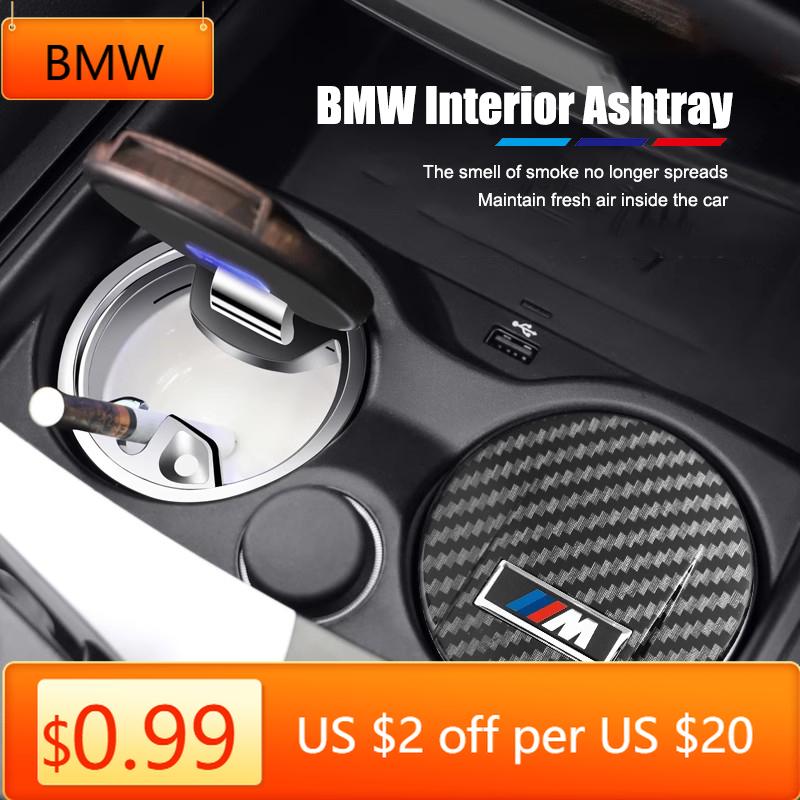 BAGI7 Car Sticker BMW Car Accessories Interior Ashtray Ash Cup For BMW M3 M4 M5 G42 G30 G20 E39 E36 E87 E53 F44 F07 F34 G15 G16 G23 G2