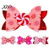 Christmas Theme Hair Ornaments Candies Bow Clip for Women Girls, Sweet Glitter Hairpins, Artificial Leather Style Clips Parties Clip, Cute Pink
