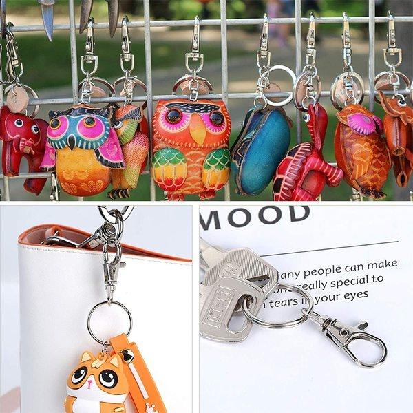 10/20/40 шт., поворотный карабин премиум-класса с кольцами для ключей, металлические крючки, крючки для брелоков (20 поворотных карабинов + 20 брелоков для ключей)