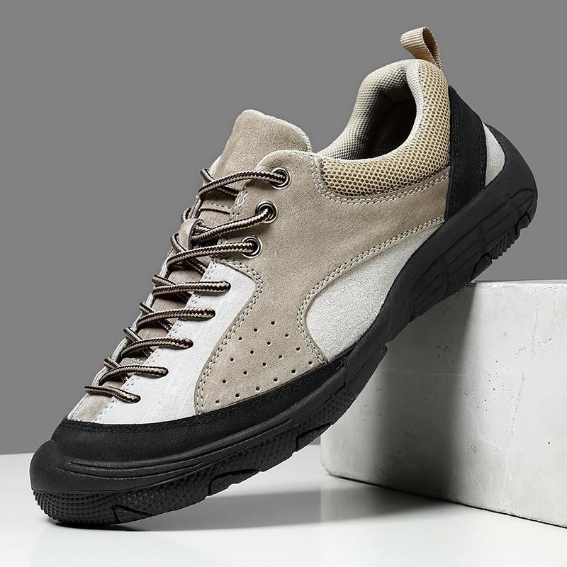 Foreign Trade Outdoor Casual Shoes Travel Camping Hiking Men's Shoes Versatile Non-slip Wear-resistant Mountaineering Shoes Leather Shock Absorption