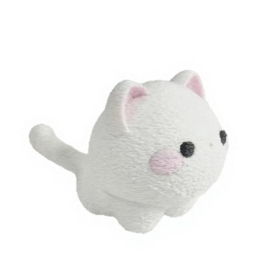 jijijing 3D Printed Mini Cat Figurine, Cartoon White Kitten Decorative Statue, Modern Animal Sculpture for Desk Decoration, Gift Pet Lovers