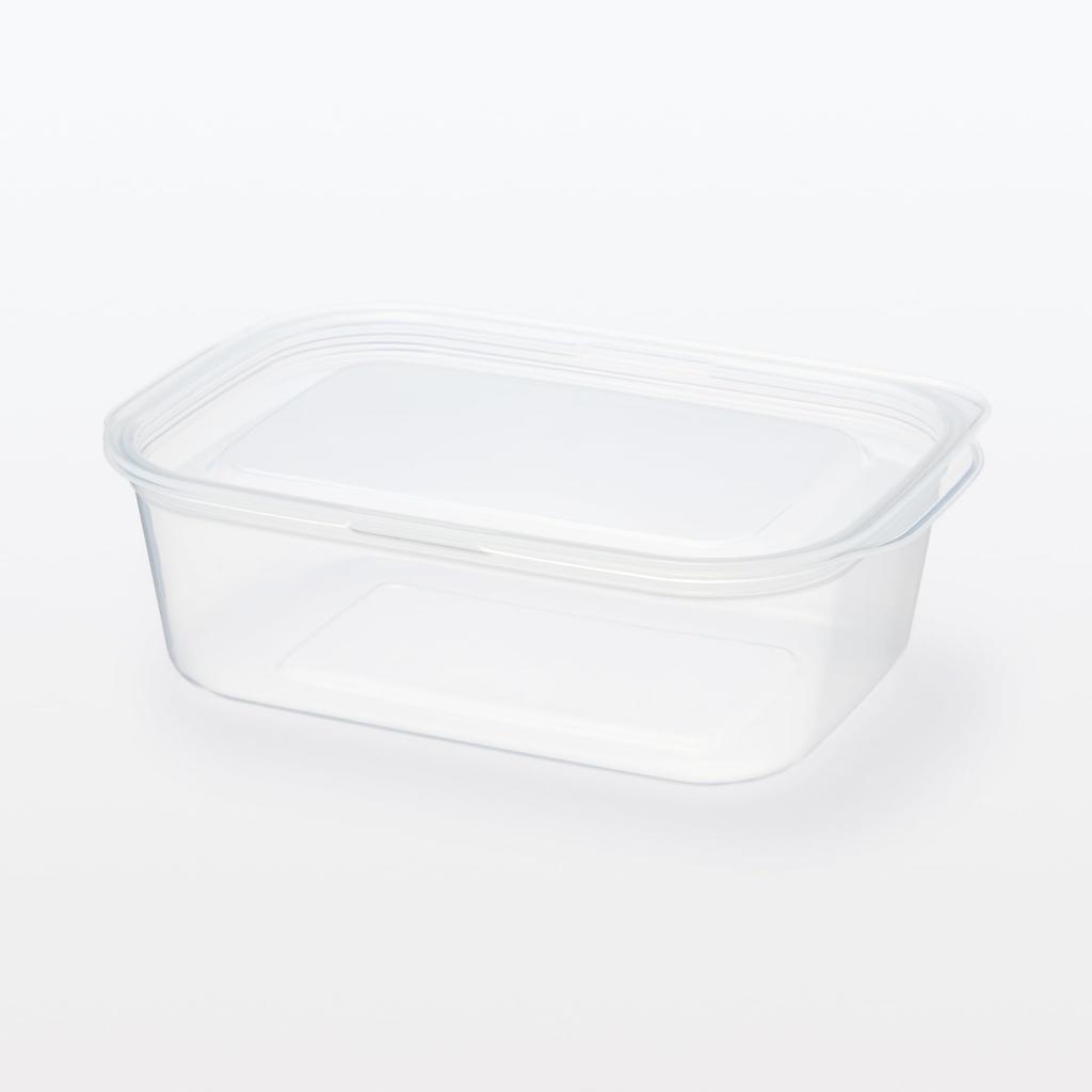 MUJI Контейнер для пищевых продуктов с крышкой MDC97A3S, Полупрозрачный, Прямоугольный, 850 мл, 2 шт. (Микроволновая печь включена)