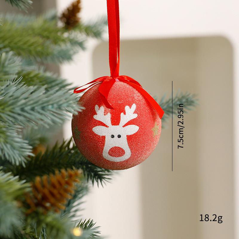 Foam Christmas Balls With Reindeer Snowflake And Santa For Holiday Decor Tree