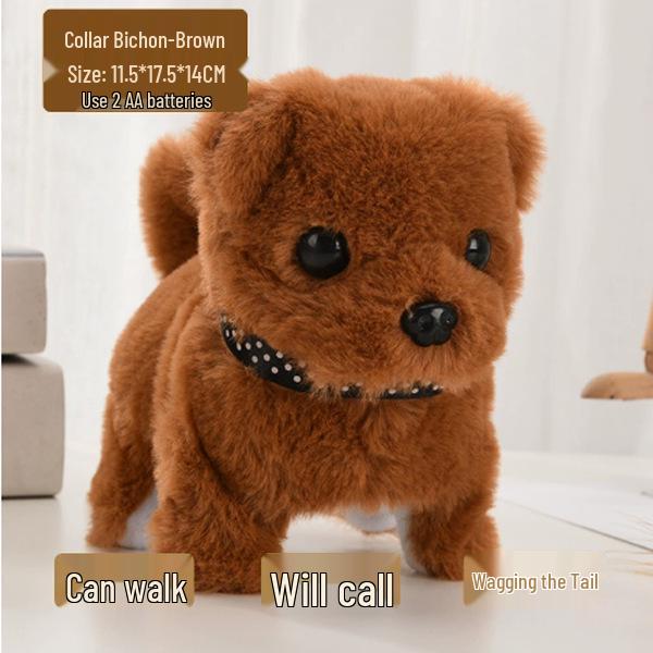 Interactive Walking & Barking Plush Puppy Robot Toy