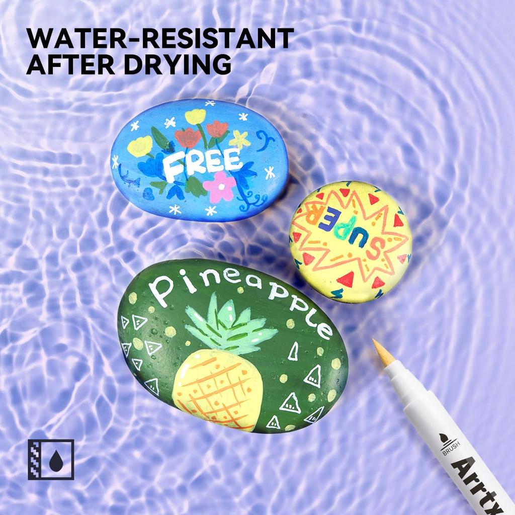 Arrtx Акриловая Краска Ручка 30 Кисть Наконечник Акриловый Маркер Ручка для Камня Ткань и DIY Проекты Цвета, Живопись, Дерево, Стекло, Холст, Металл, Пластик, (К)