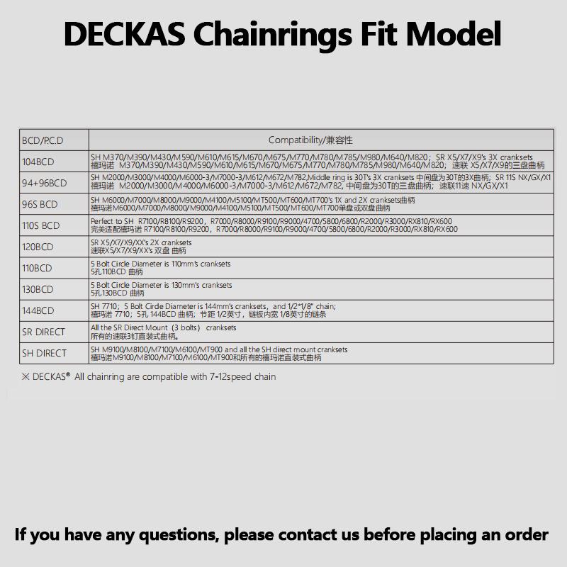Кругло-овальная звезда Deckas 96BCD для MTB 96bcds 32T 34T 36T 38T 40T 42T 44T 46T 48T Асимметричная звезда для M7000 M8000 M4100 M5100