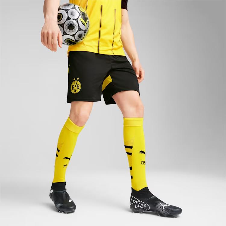 Puma Borussia Dortmund Logo Удобные дышащие повседневные спортивные шорты мужские шорты черные 774977-02