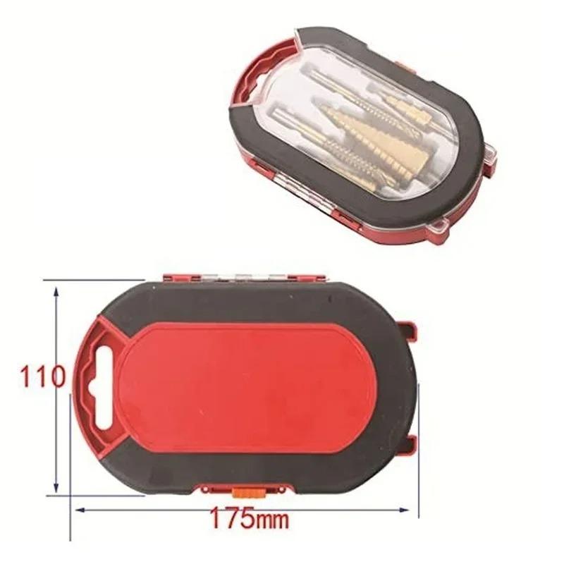 Набор из 6 сверл с титановым покрытием, включая 3 размера ступенчатых сверл, спиральных сверл для металлообработки и деревообработки