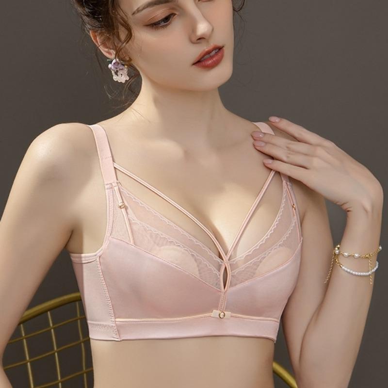 Новое летнее атласное ультратонкое модное нижнее белье без стального кольца. Мягкий и удобный регулируемый бюстгальтер со сборками.