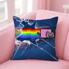 NNyan Cat Забавный Мультяшный Чехол на Подушку для Дивана Наволочка Короткий Плюш Невидимая Молния Комнатная Наволочка на Подушку Дивана