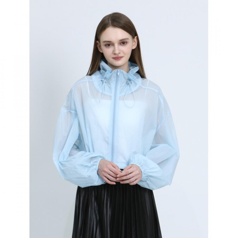 Ozoc Crop High Neck Long Sleeve Windbreaker
