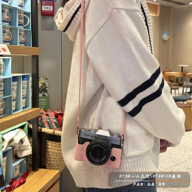 PU Camera Shoulder Bag Fujifilm X-T30 III XS20 X-T50 X-T5 X100VI With Adjustable Padded Strap Cartoon Design