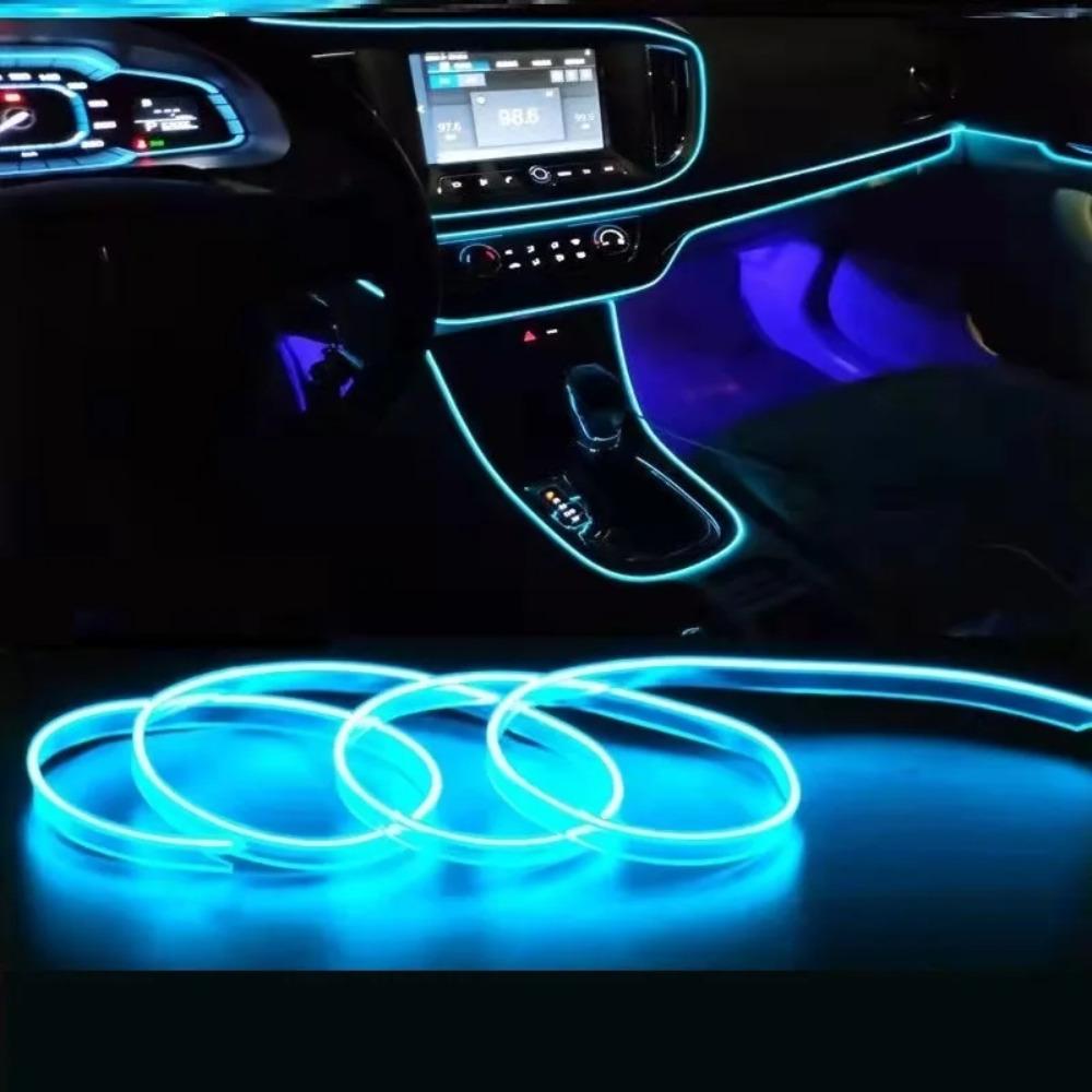Car Interior Led Decorative Lamp 1M/2M/3M/4M/5M Wiring Neon Strip For Auto DIY Flexible Ambient Light USB Party Atmosphere Diode