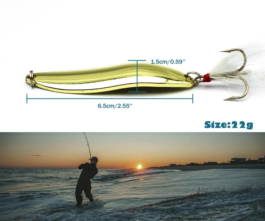 22 г рыболовная блесна для приманки в соленой воде тройной крючок из твердого металла спиннербейт кастинговая блесна золотая для лосося окуня 20 шт.