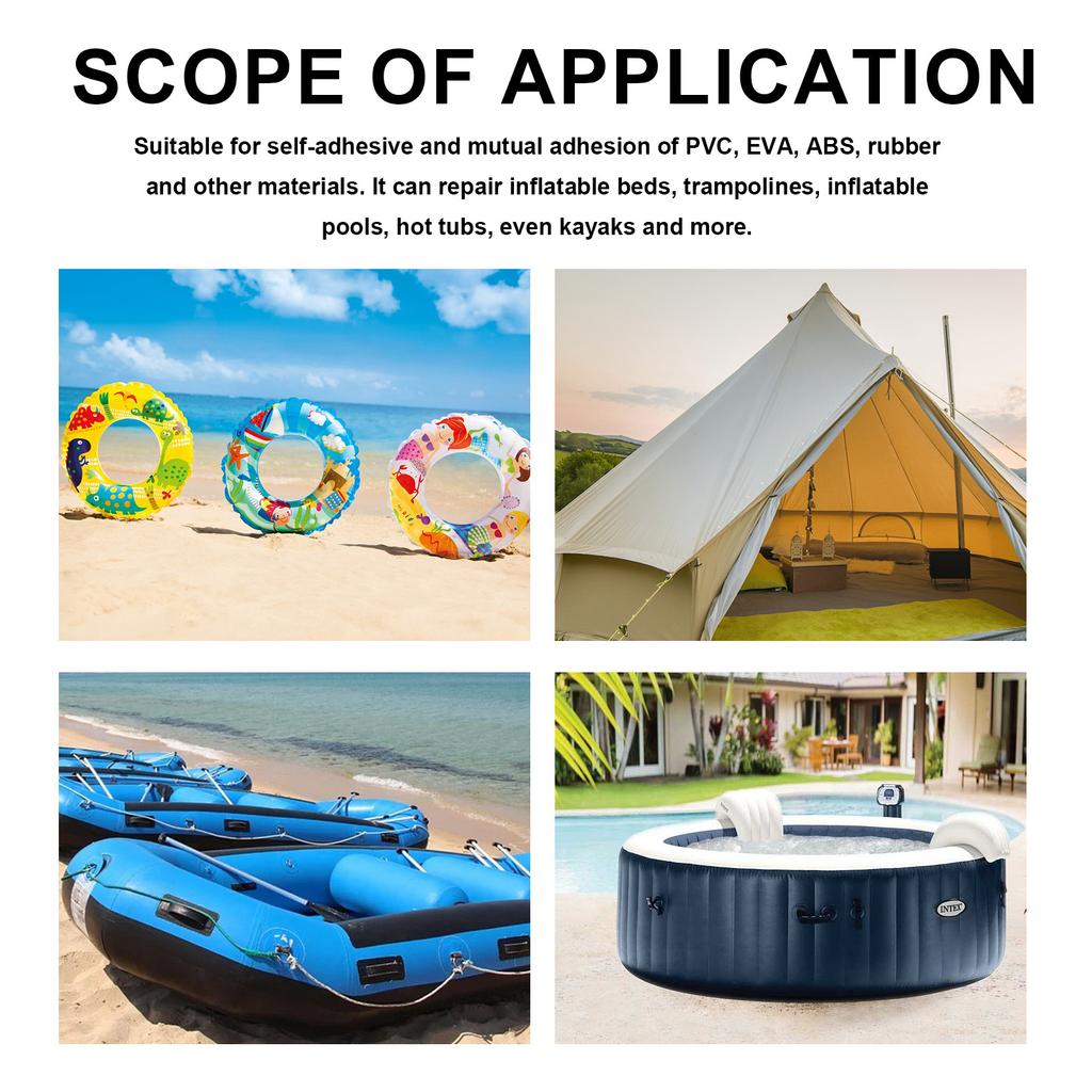 JUE FISH Комплект для ремонта заплаток для покрытия бассейна Комплект для ремонта прозрачных надувных матрасов Комплект для ремонта надувных заплат для надувных матрасов Bounce House