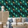 Wallpaper Sea Ink, Turquoise, Black and Bottle Green 50x1000