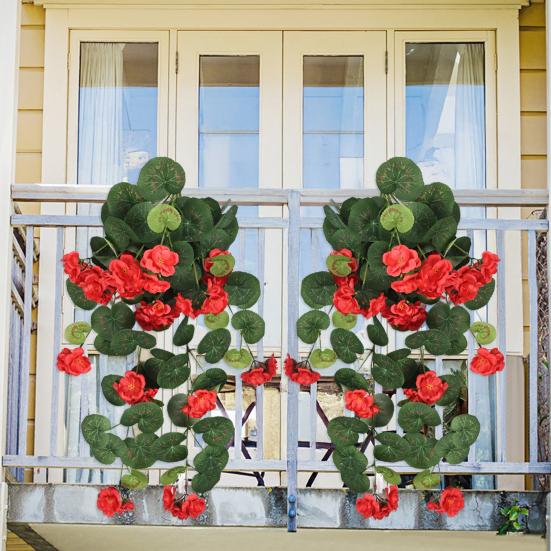 Подвесная искусственная Malus Spectabilis 11 веток Устойчивый к УФ-лучам Реалистичный искусственный цветок Свадебная вечеринка В помещении На открытом воздухе Сад Настенный декор Искусственный цветок