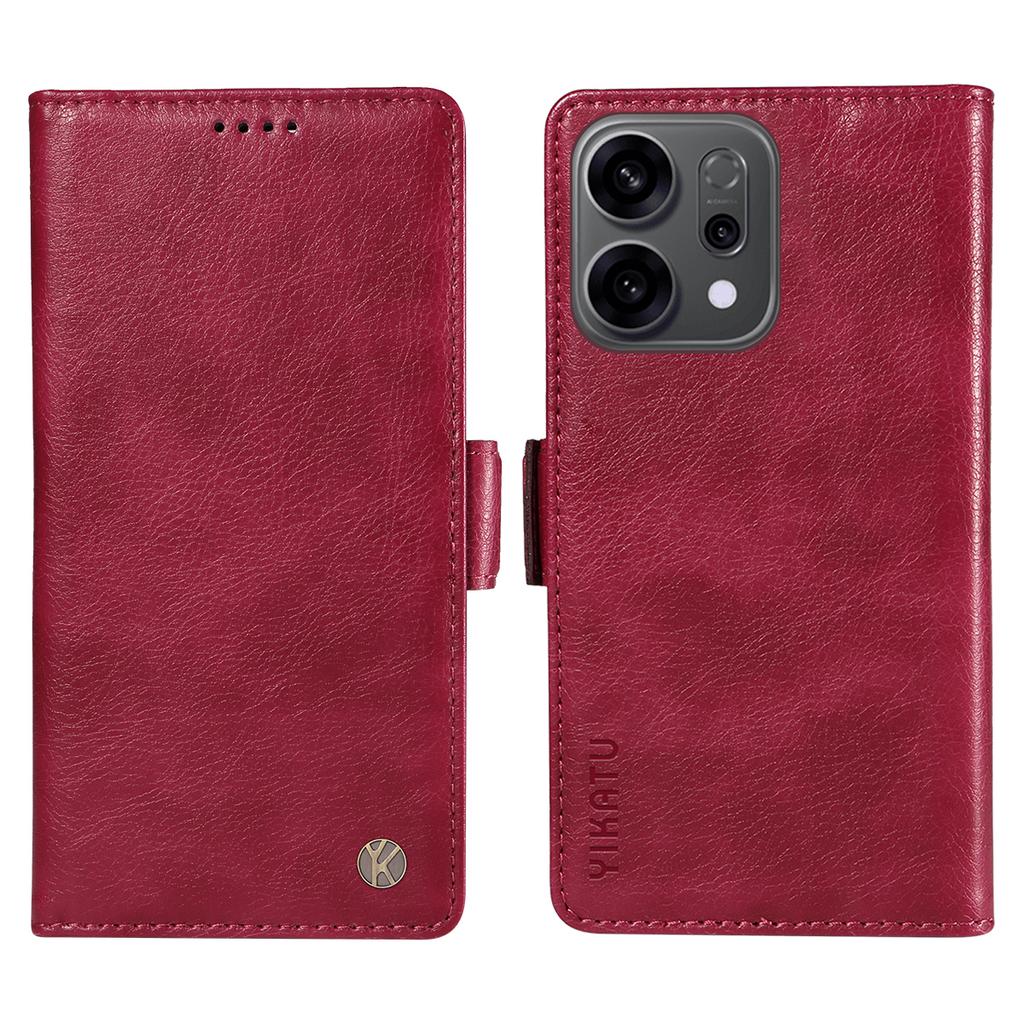 For Oppo Reno14 5G (China)/Oppo Reno14 F 5G/Oppo Reno14 5G (Global) Case YIKATU YK-007 Litchi Texture PU Leather Wallet Phone Cover