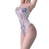 Sexy women's mesh embroidery perspective onesie pure desire erotic underwear passion sleeping suit