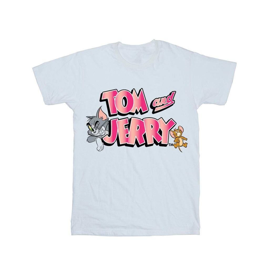 Tom And Jerry Womens/Ladies Gradient Logo Cotton Boyfriend T-Shirt