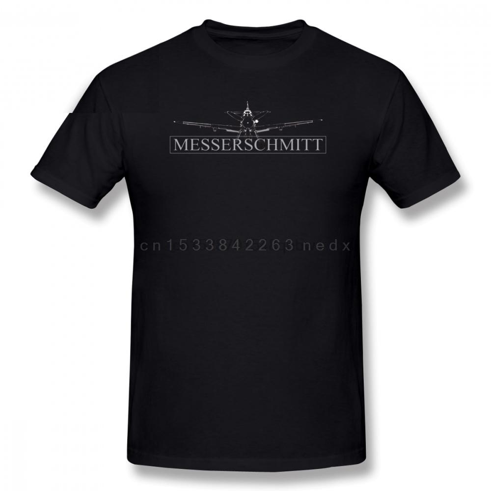 Mens Luftwaffe T Shirts Messerschmitt BF 109 Fighter T-Shirt Classic Tee Shirt Oversize Graphic