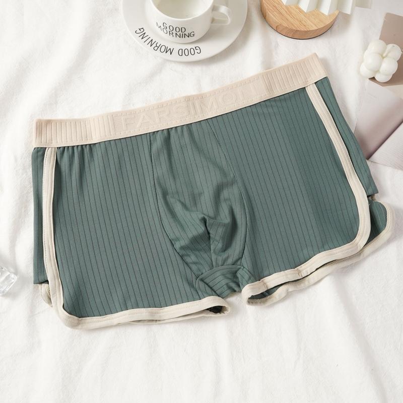 Men's Underwear Mid-rise Simple Breathable Boxer Briefs Youth Men's Trendy Trousers Underwear Underpants