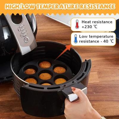 1 шт. силиконовая форма для торта с 7 отверстиями, аксессуары для аэрогриля, форма для выпечки в микроволновой печи, пищевая силиконовая форма для выпечки тортов, инструменты для выпечки