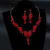 3 шт. Роскошное ожерелье в дворцовом стиле с красным камнем в форме капли воды для женщин, Достойный элегантный набор ювелирных изделий для банкетной вечеринки