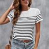 Fashion Women Creative Lines Print T Shirt Funny Casual O-neck Short Sleeves T-shirt Summer Female Tee Shirt