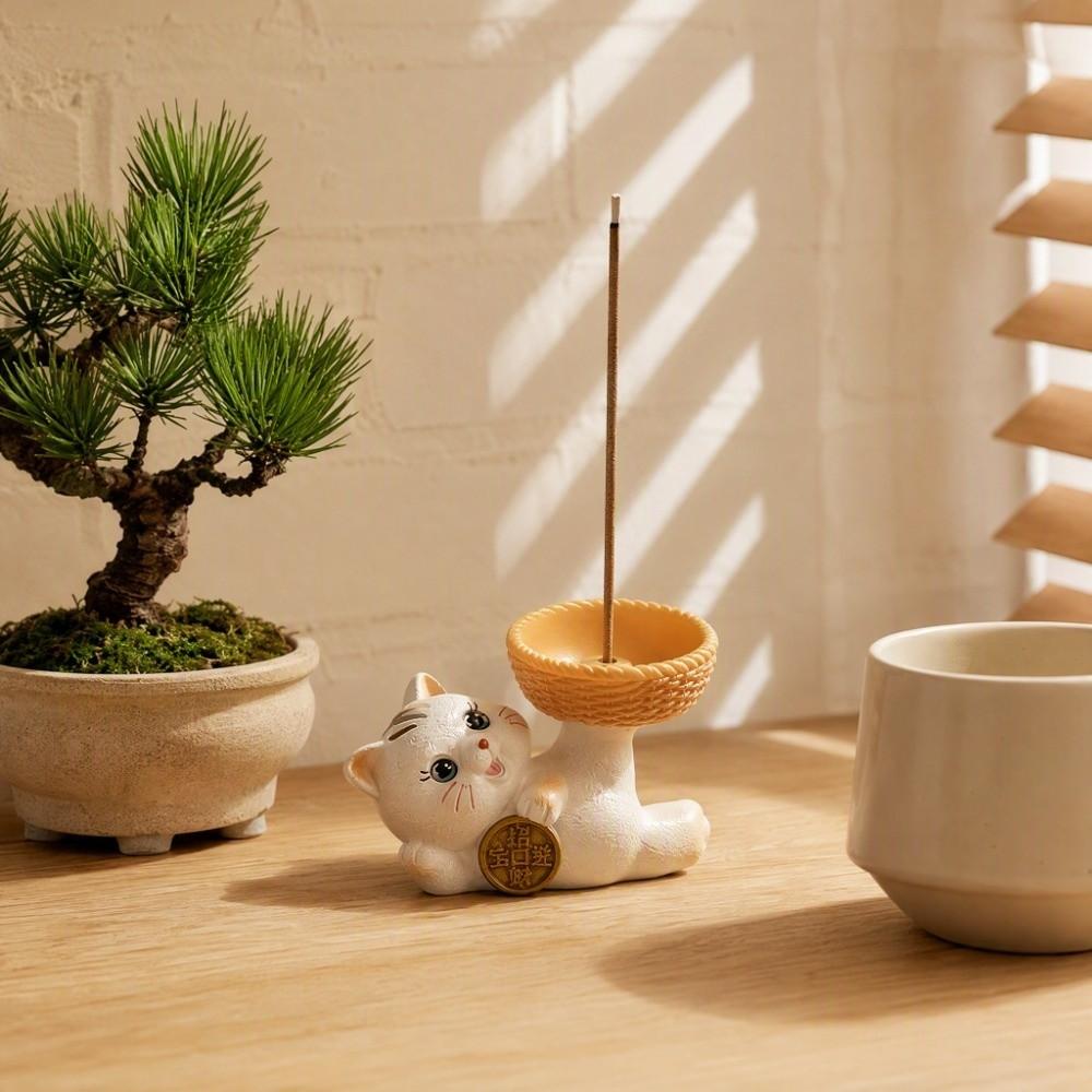 Cartoon Good Lucky Cat Cat Tabletop Incense Base Sleep Aid Incense Stick Burner Relaxation