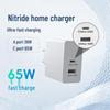 Быстрое зарядное устройство GaN с двумя портами USB-C мощностью 65 Вт для ноутбука и телефона