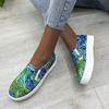 Мода 2024 года, лето, новые женские туфли большого размера с граффити, низкие, без застежек, парусиновые туфли, женские вулканизированные туфли с толстой подошвой и круглым носком