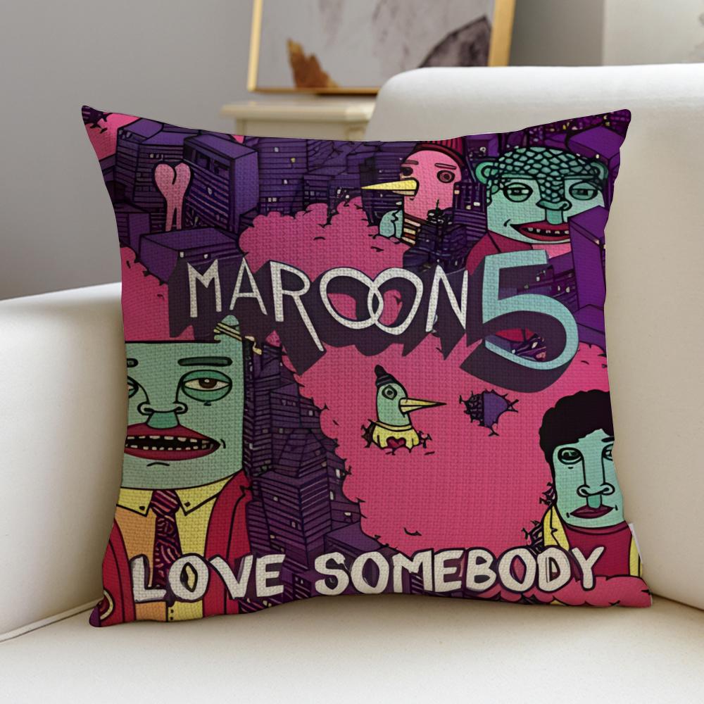 Pop MMaroon 5S Cushion Cover Breathable and skinfriendly linen pillowcase square removable and washable cushion