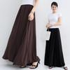 Maxi Skirts for Women High Waist Loose Korean Style Retro Summer Elegant Long Pleated Skirt