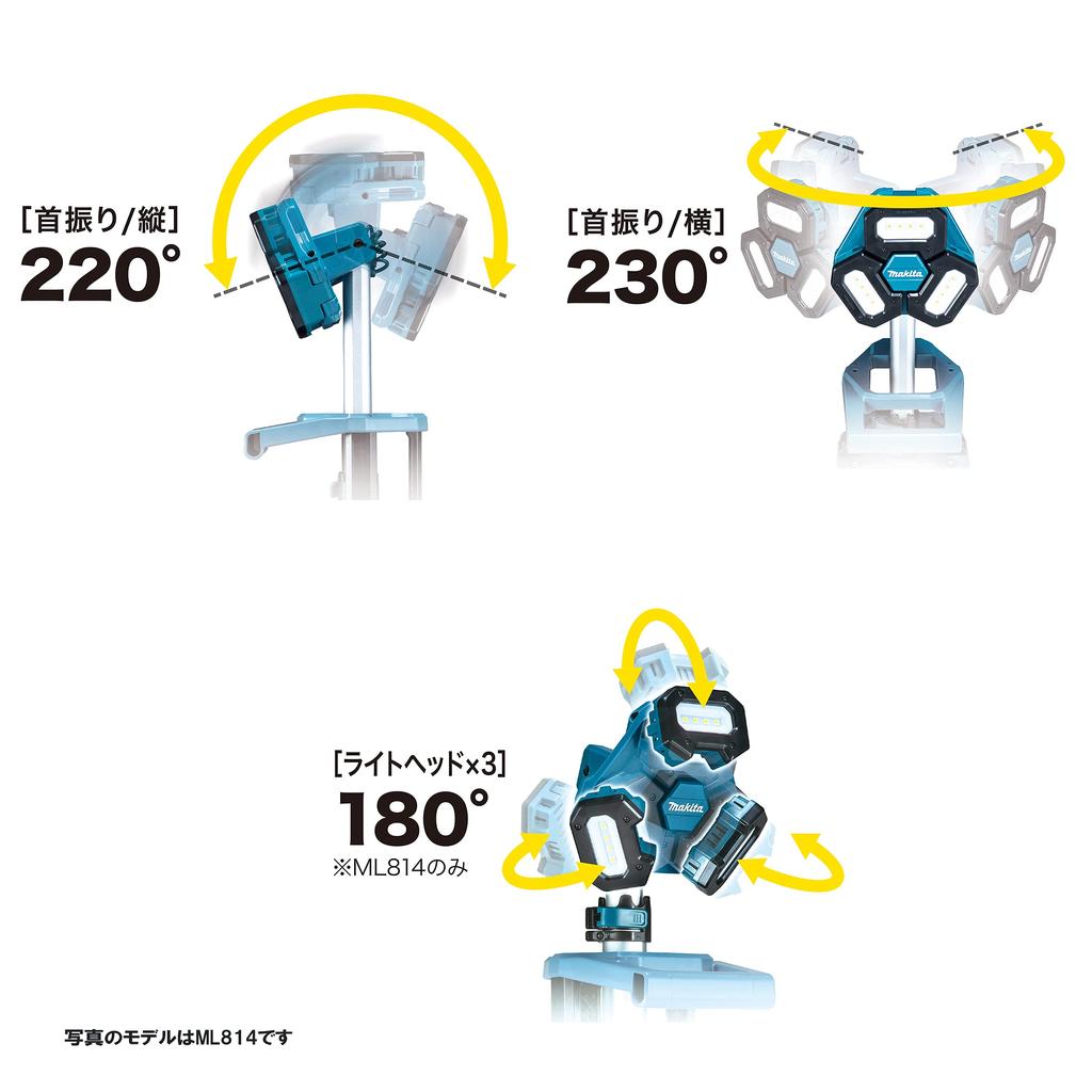 Аккумуляторный фонарь Makita Tower Light, основной блок и зарядное устройство продаются отдельно, только ML814 Blue/аккумулятор