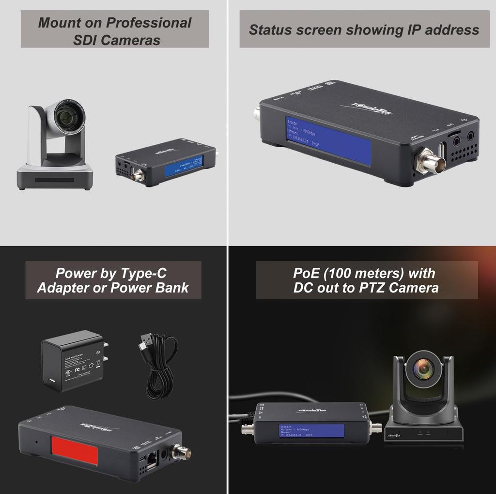 3G SDI Нативный NDI HX3 Потоковая передача видео ZowieBox UVC в SDI SDI Захват видео Экстендер с для Автономная Прямая трансляция с PoE Энкодер/Декодер, Конвертер,