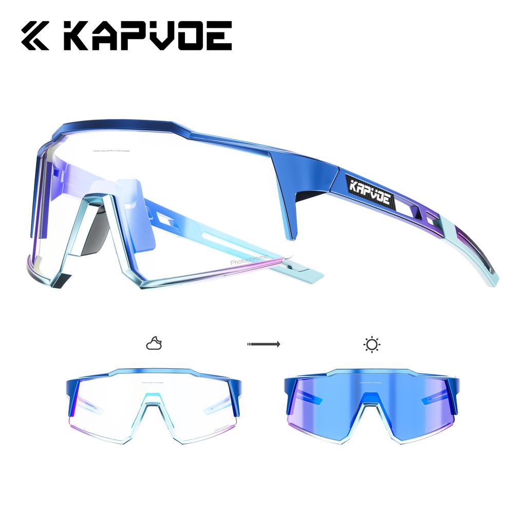 Фотохромные солнцезащитные очки Kapvoe для мужчин, велосипедные очки UV400, прозрачные для горного велосипеда MTB, переходящие, спортивные очки для женщин