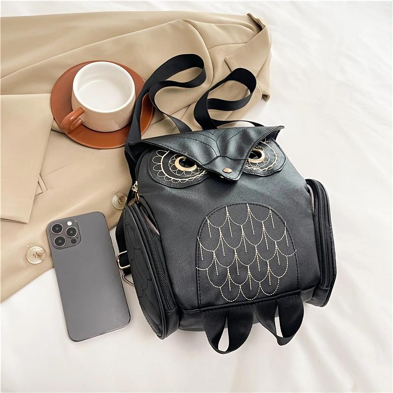 Женская сумка через плечо Owl, персонализированный небольшой рюкзак из ПУ, дорожная сумка, студенческий рюкзак.