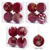 4Pcs 8CM Wine Red Christmas Ball Ornaments Big Xmas Tree Hanging Pendant 2024 Christmas Decorations For Home 2025 New Year Gifts